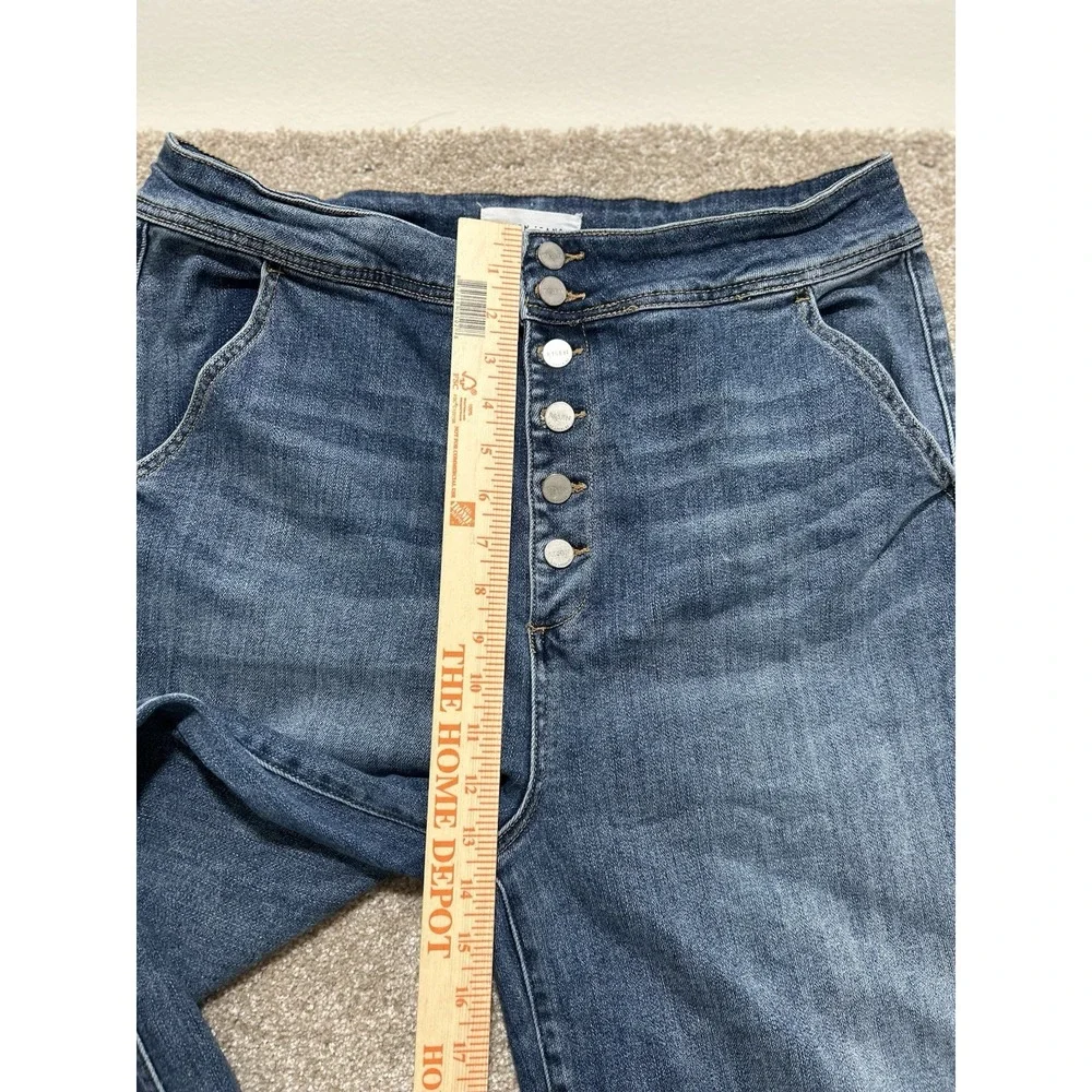 Risen Women's 2XL Button Fly Blue Denim Jeans